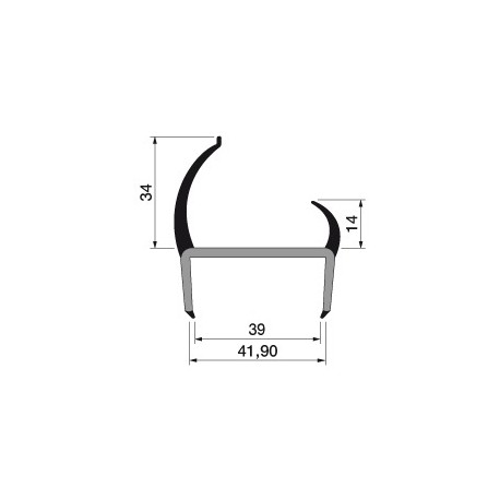Uszczelka drzwi PVC 42 mm 19-441
