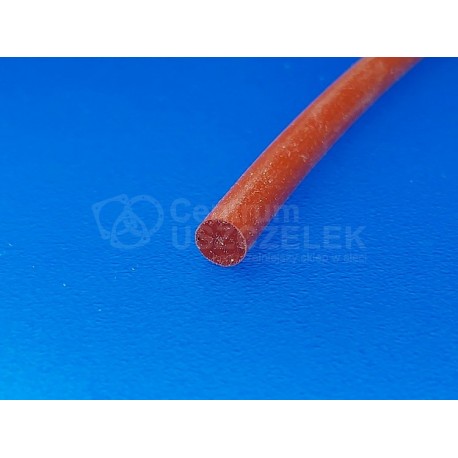 Sznur silikonowy czerwony fi 4 mm lity 60 Sha, 019003