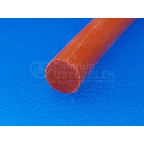 Sznur silikonowy czerwony fi 10 mm lity 60 Sha, 019009
