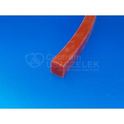 Taśma silikonowa czerwona 10x10 mm lity silikon, 0230409C