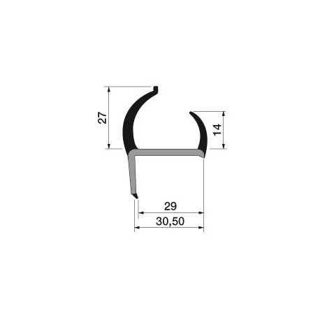 Uszczelka drzwi PVC 30,5 mm 19-127