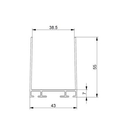 Aluminiowy profil dolny i górny bramy garażowej, 57-587