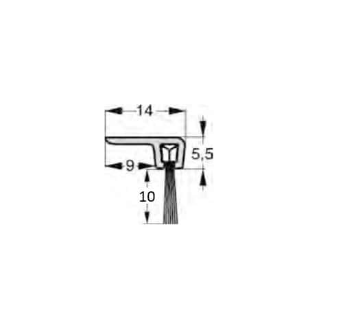 Uszczelka szczotkowa aluminiowa, kątowa 1 m x 10 mm, 01-088 - obrazek 2