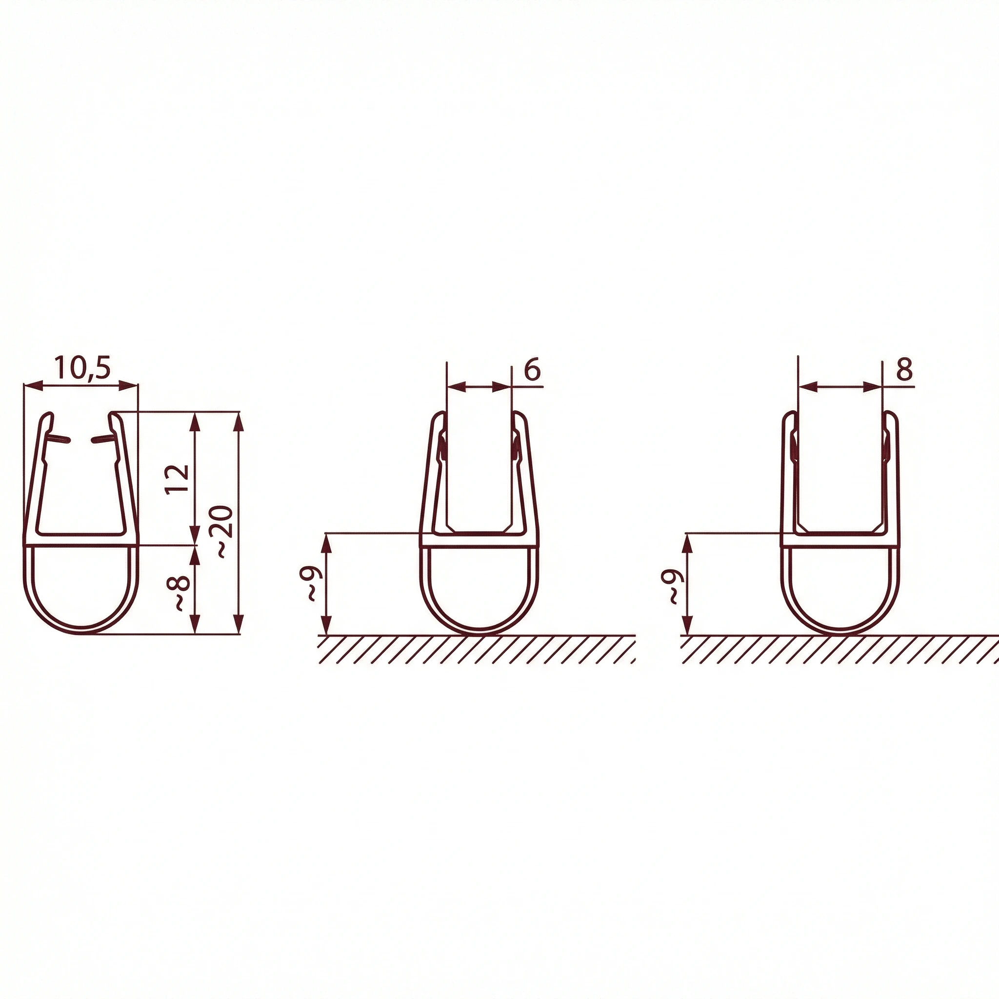 Uszczelka kabiny prysznicowej 6-8 mm L-2,5 m, 015680 - obrazek 2
