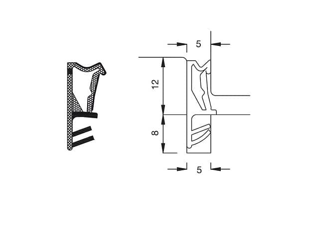 Uszczelka okna drewnianego, przylgowa TPS, czarna 09-765-01 - obrazek 2