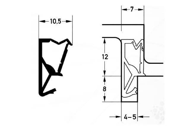 Uszczelka okna drewnianego, przylgowa TPE, czarna 09-766-03 - obrazek 2
