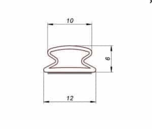 Uszczelka samoprzylepna do okien i drzwi typuu Omega renowacyjna 12 x 6 x 10mm brązowa Deventer - 070-009