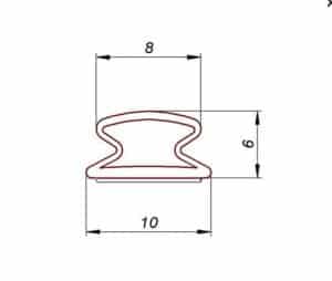 Uszczelka samoprzylepna do okien i drzwi typuu Omega renowacyjna 8 x 6 x 10mm czarna Deventer - 09-941-B