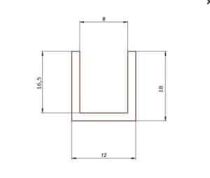 Gumowa osłona PVC na krawędź 9 mm, transparentna 12-004-01