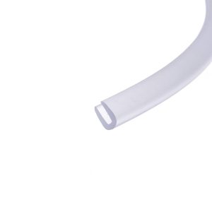 A white rolled sheet of paper with lavender edges curling across a white background