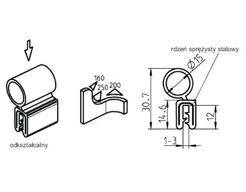 Osłona krawędzi, zaciskowa EPDM 54-134 - obrazek 2