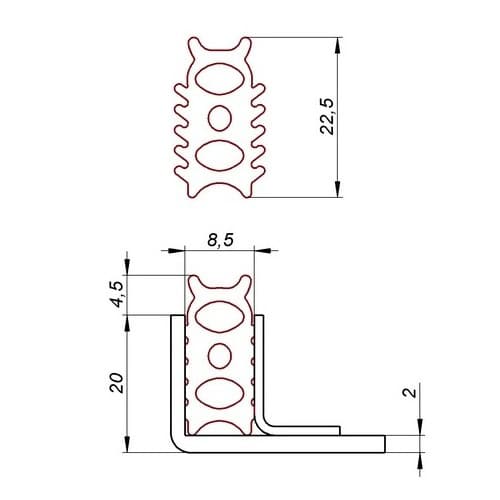 Uszczelka wpinana, 4-wargowa 54-313 - obrazek 2