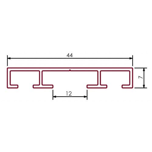 Aluminiowy profil pod uszczelki bram garażowych, 57-590 - obrazek 2
