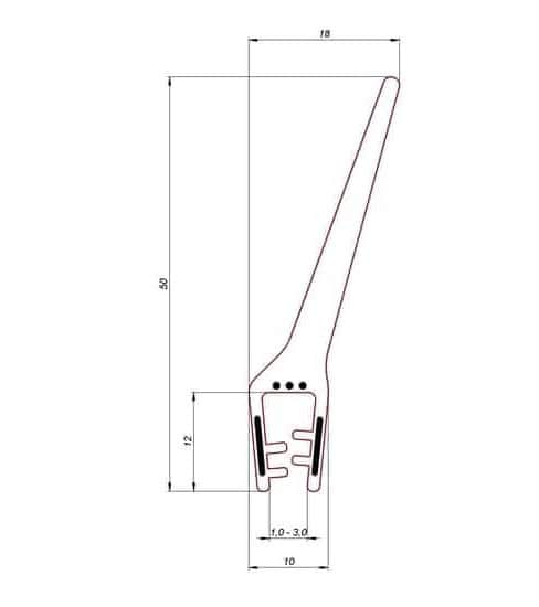 Osłona krawędziowa 1-3 mm, samozaciskowa, lite EPDM 0623269 - obrazek 2