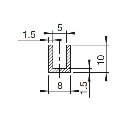 Gumowa osłona EPDM na krawędź 5 mm, czarna 78-400 - obrazek 2