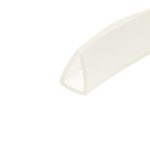 Abstract beige curved shape on a white background (decorative background).