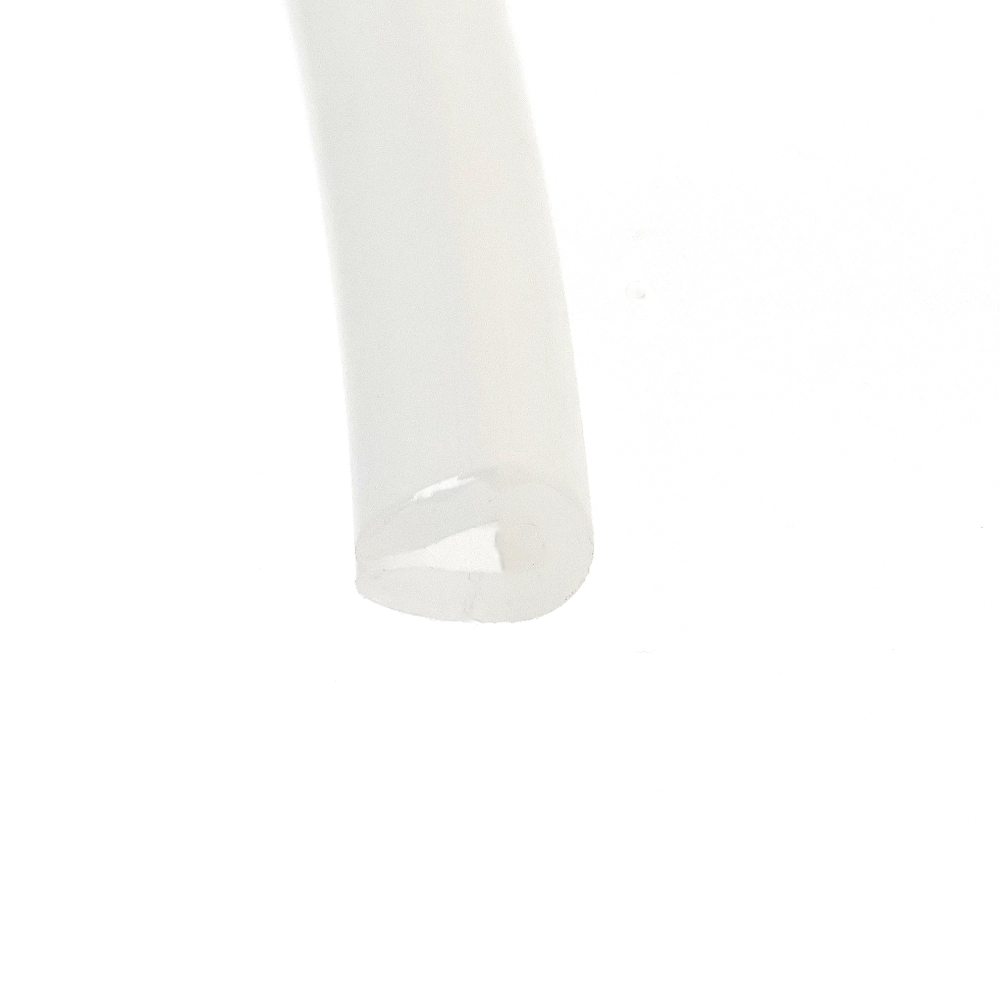 transparentna-oslona-krawedzi-drzwi-samochodowych-1-3-mm-z-klejem-rzut-srodkowy - Centrum uszczelek Close-up of a pale gray tape-like strip running vertically across a white background, with a rounded bottom edge visible at the lower end.