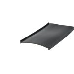Black plastic tray edge with a small lip, shown at the bottom-right on a white background