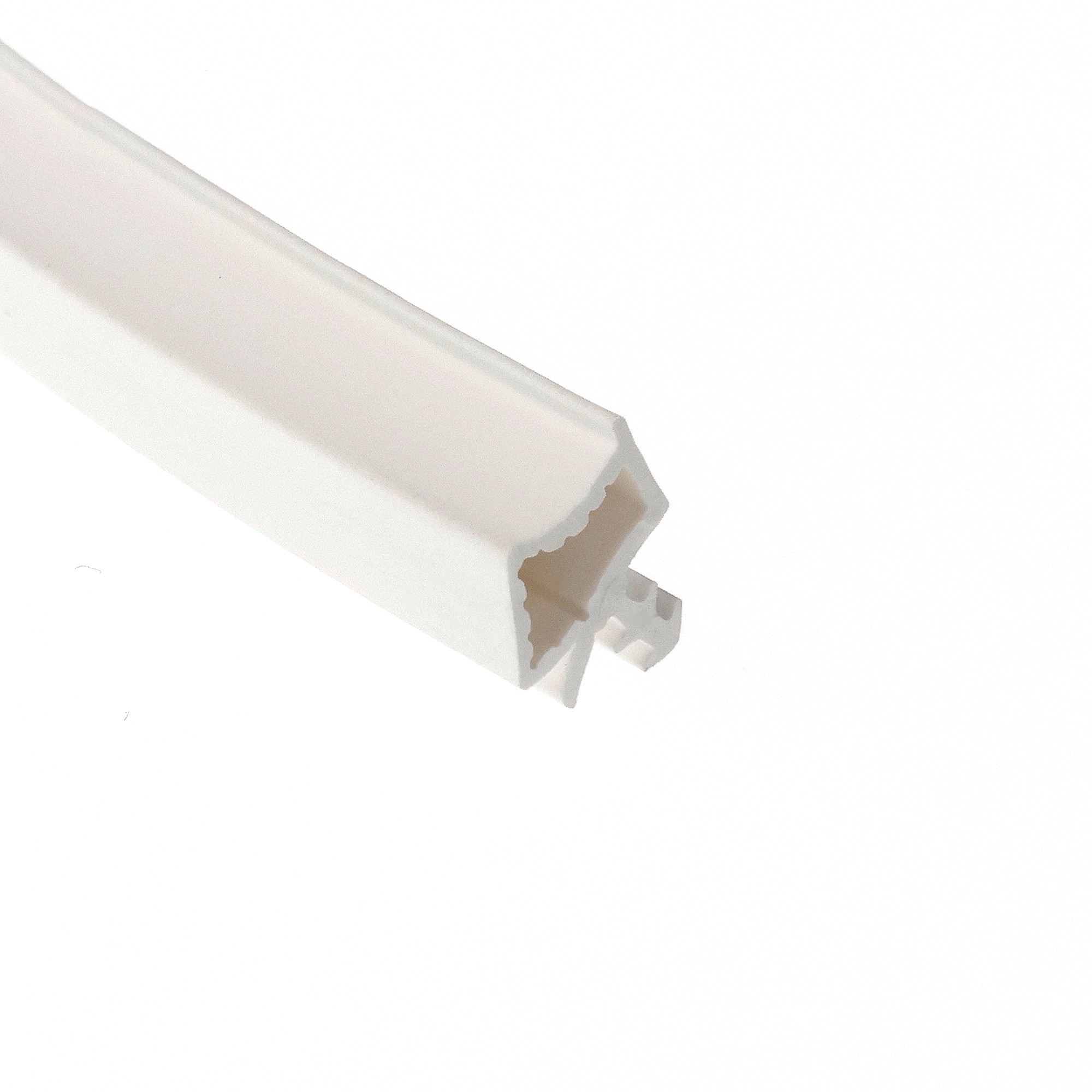 uszczelka-do-oscieznicy-drzwi-wewnetrznych-drewnianych-biala-09-667-01-1 - Centrum uszczelek White cosmetic lipstick tube, cap removed, angled diagonally with beige lipstick visible inside