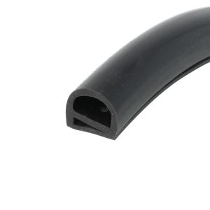 Close-up of a dark gray hollow cylindrical tube, showing the circular opening at the end against a white background.