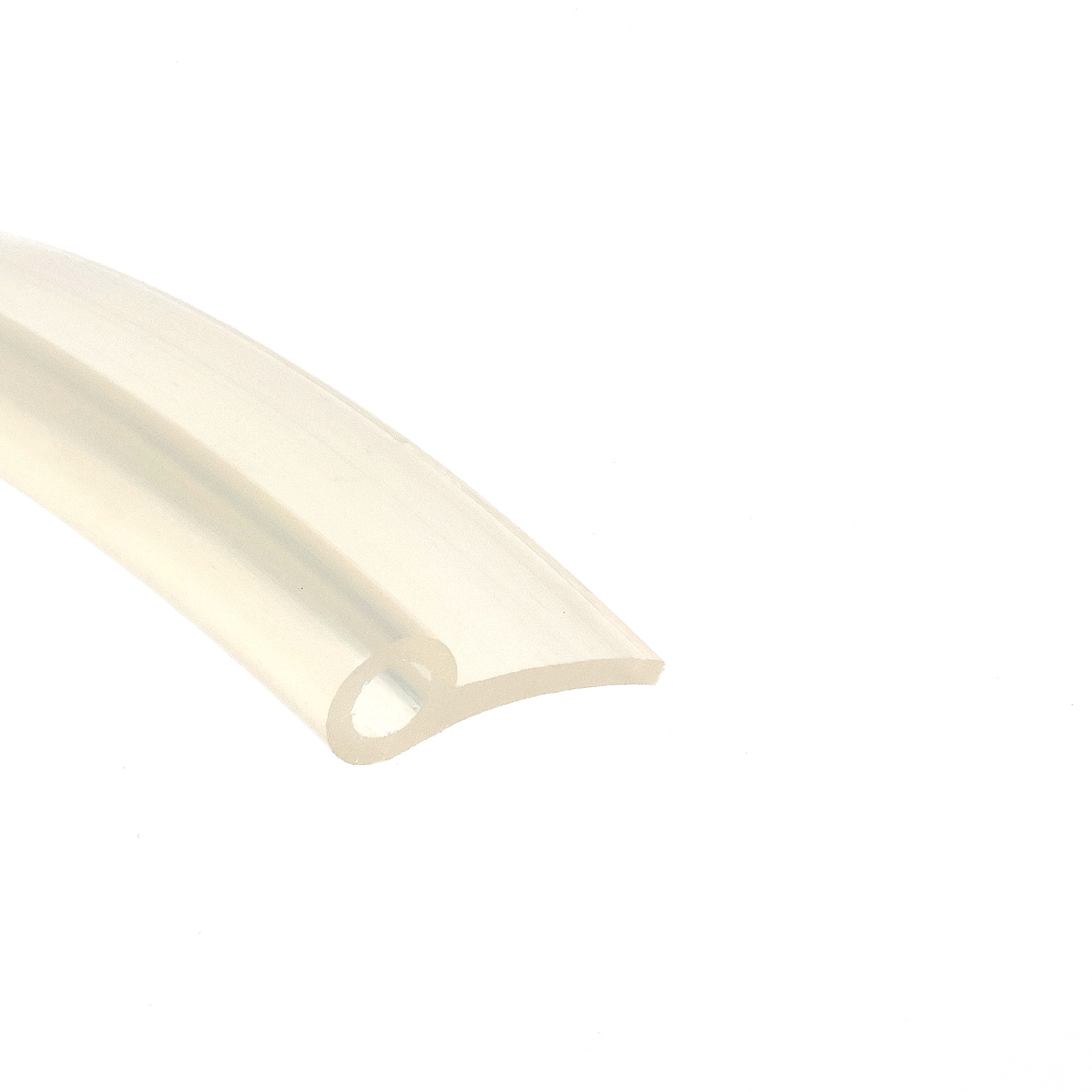 uszczelka-drzwi-silikonowa-typ-p-2-x-10-x-29mm-transparentna-023046-1 - Centrum uszczelek Beige masking tape strip curling diagonally across a white background.