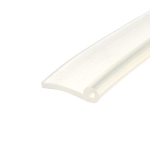 Close-up of a translucent rectangular box or container set diagonally against a white background.