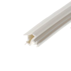 Abstract diagonal beige watercolor streaks across a white background, like a soft brush swipe.