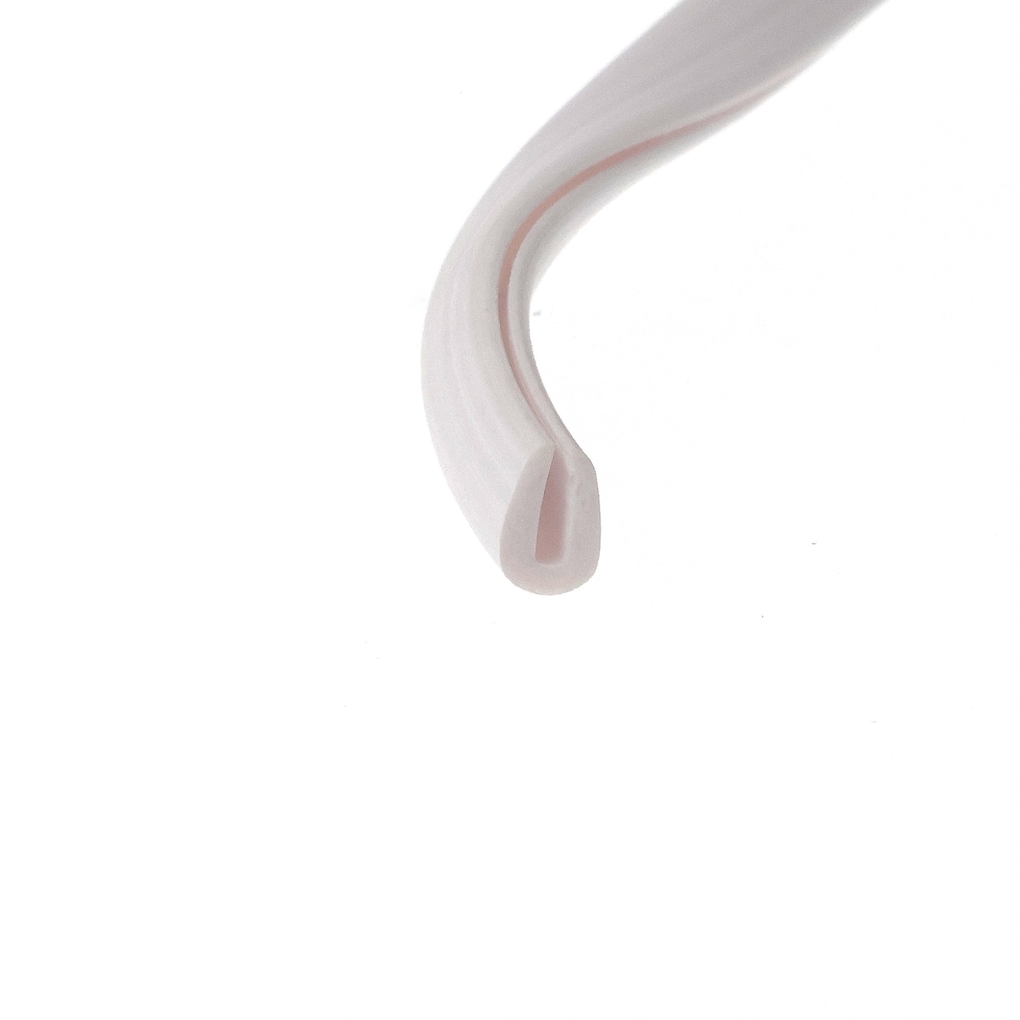 uszczelka-krawedziowa-1-mm-biala-12-314-03-3 - Centrum uszczelek Close-up of a pale pink satin ribbon curling on a white background