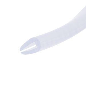 Abstract pale blue diagonal brushstroke across a white background.