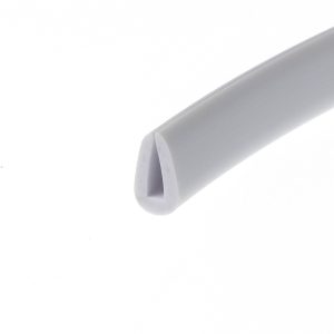 White rolled sheet of paper or poster, showing the curved inner roll edge on a white background.