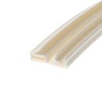 Close-up of a pale beige rolled paper edge diagonally across a white background.