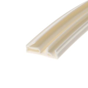 Close-up of a pale beige rolled paper edge diagonally across a white background.