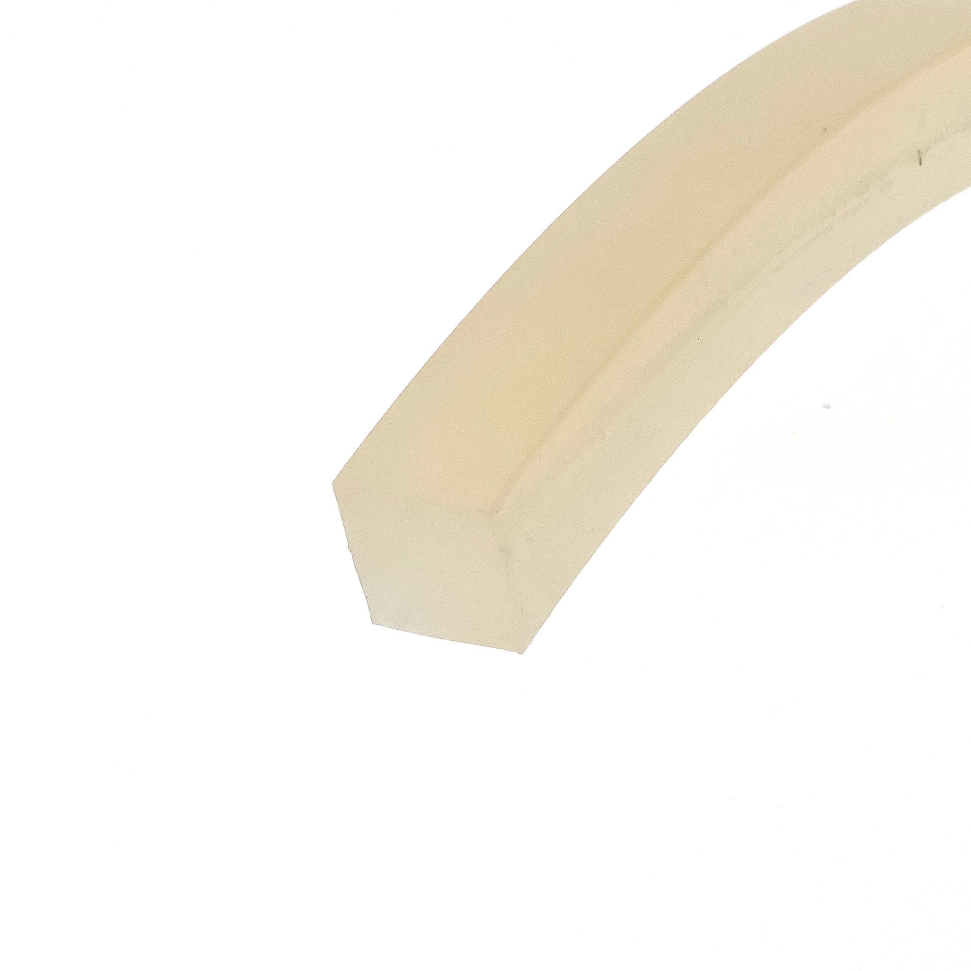 uszczelka-silikonowa-kwadrat-13-x-13mm-bezbarwna-023097-2 - Centrum uszczelek Diagonal beige tape strip with torn end on a white background (resembles masking tape)