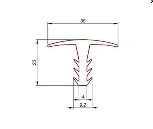 Profil gumowy T czarny EPDM, wciskany 038200 - obrazek 2