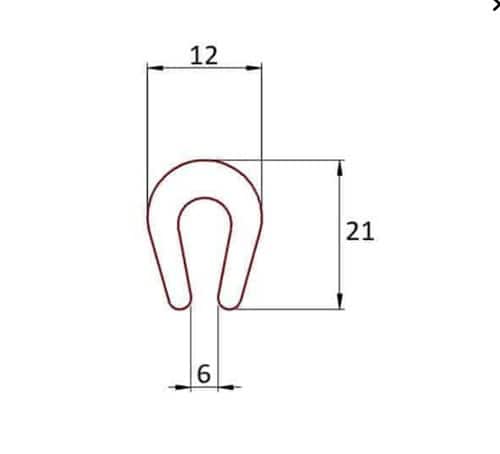 Uszczelka PVC krawędziowa 6 mm biała, 12-306 - obrazek 2