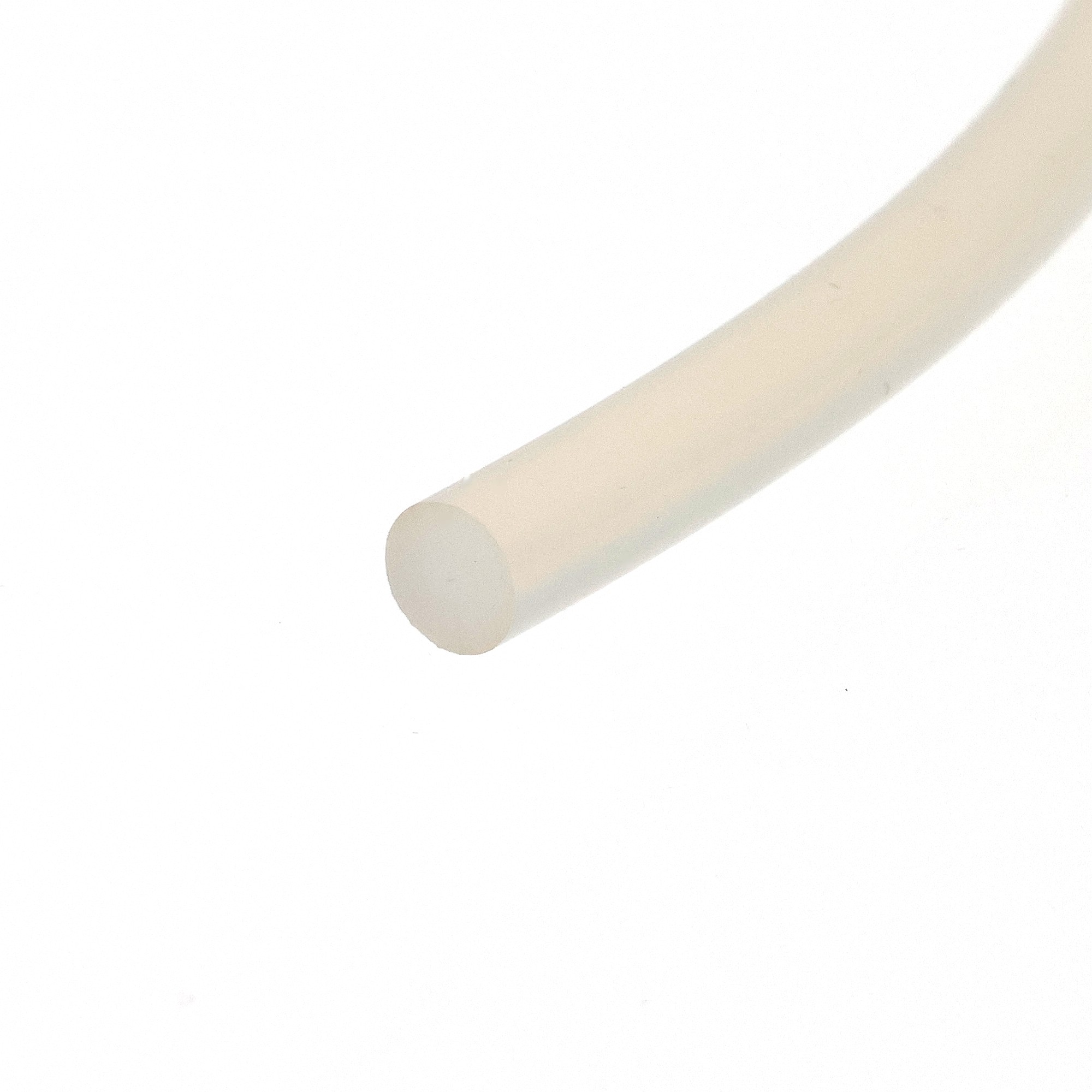 sznur-silikonowy-lity-fi-7mm-bezbarwny-019017-2 - Centrum uszczelek Beige cylindrical paper tube diagonally across a white background with rounded ends visible at the bottom.