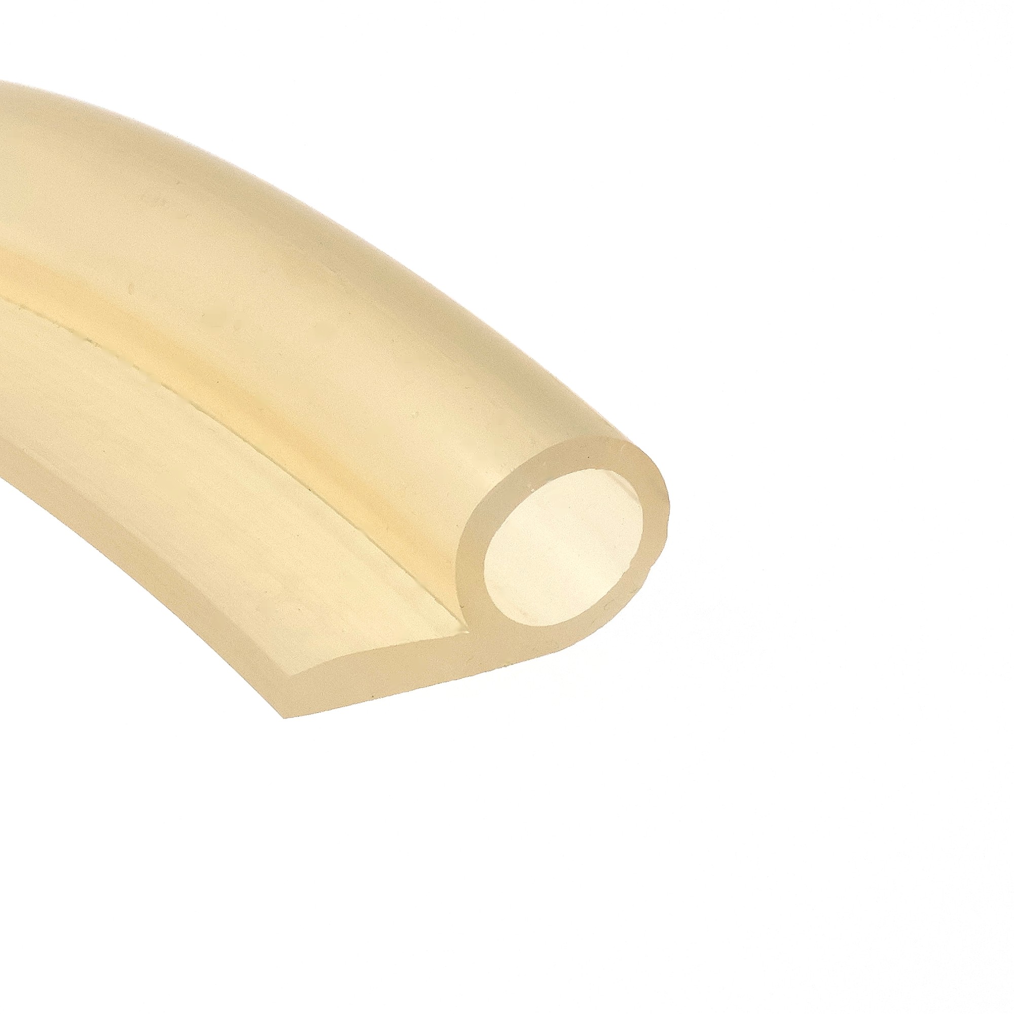 uszczelka-drzwi-silikonowa-typ-p-4-x-20-x-35mm-transparent-023053-2 - Centrum uszczelek Beige toilet paper roll shown at an angle on a white background, with the cardboard tube visible and surrounding sheets partially unrolled