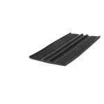 Black ribbed rubber strip with parallel grooves, angled corner visible in the frame