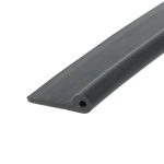 Diagonal close-up of a dark metal tube with a rounded end and a circular hole, set against a white background, likely a hardware pin or rod component.