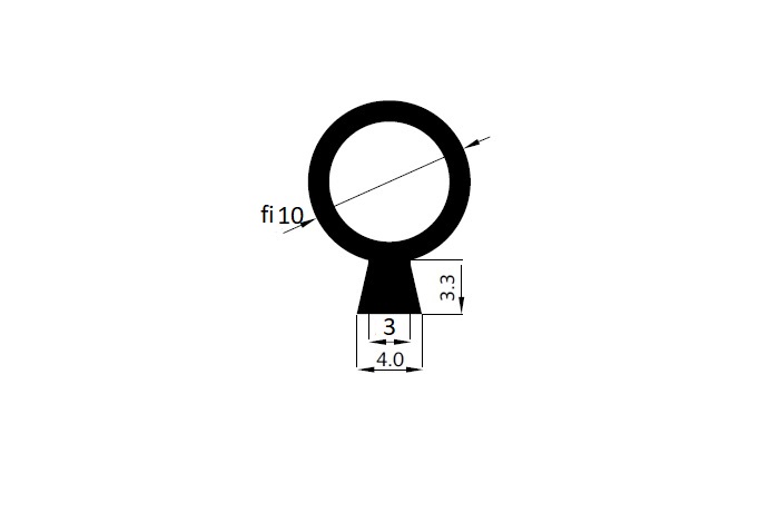 18-162 - Centrum uszczelek Technical drawing of a circular ring atop a trapezoidal neck with a small base, including dimension callouts (3 mm, 4.0 mm, 3.3 mm).