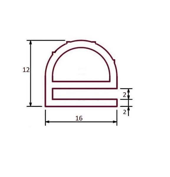 Uszczelka silikonowa czerwona typ e 16x12 mm termiczna 023126 - obrazek 2
