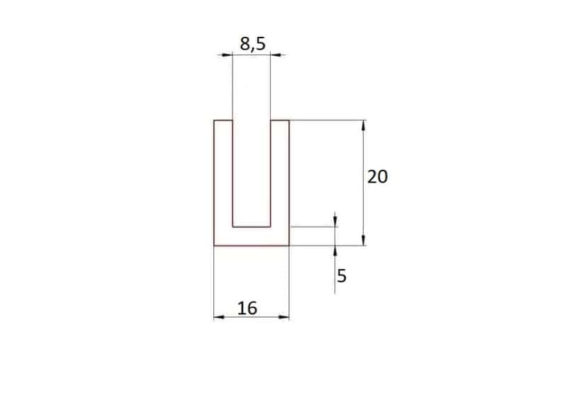 Uszczelka EPDM krawędź 8,5 mm 023589 - obrazek 2