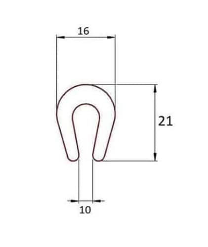 Uszczelka PVC krawędziowa 10 mm czarna, 12-379 - obrazek 2