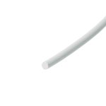 Two pale gray foam cylinders placed diagonally on a white background, showing textured ends at one tip