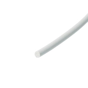 Two pale gray foam cylinders placed diagonally on a white background, showing textured ends at one tip