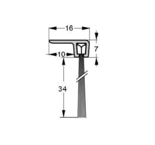 Uszczelka szczotkowa aluminiowa, kątowa 2,5 m x 34 mm, 01-088-4 - obrazek 2