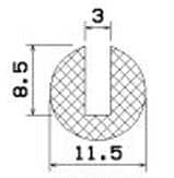 Osłona krawędzi 3 mm, pianka EPDM czarna fi 11,5 mm, 012033 - obrazek 4