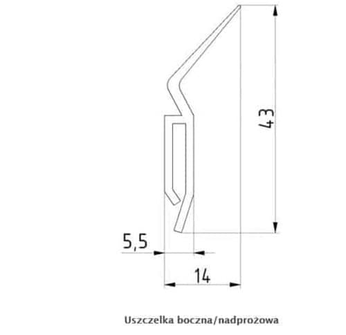 Uszczelka boczna bramy garażowej L-250 cm, 59-0706 - obrazek 2