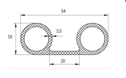 Profil silikonowy typ B, fi 18 mm, czarna 0235017 - obrazek 2