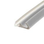 Close-up of two light gray, textured foam tubes with hollow cross-sections, oriented diagonally against a white background.